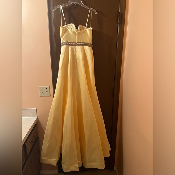 Mac Duggal Flash Yellow Strapless Embellished Gown - Picture 6 of 14